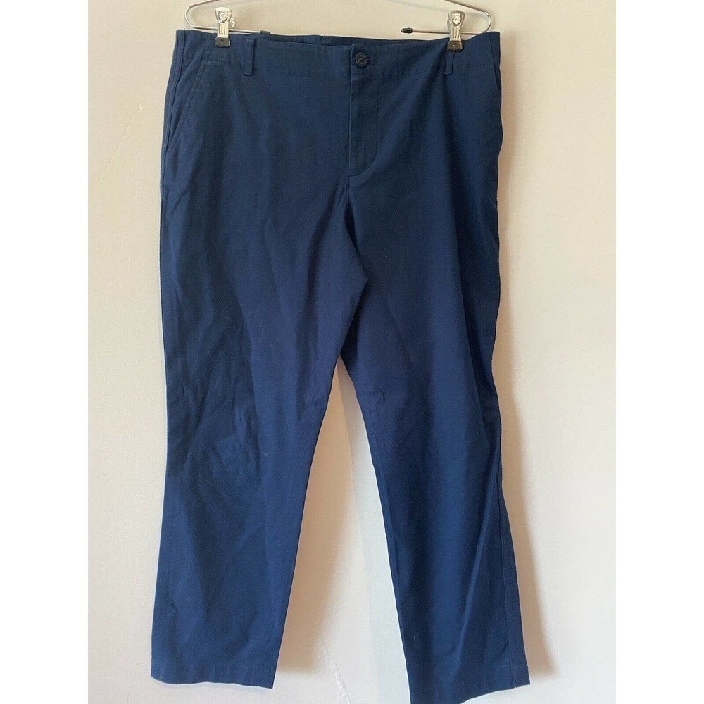 𝅺Lauren Ralph Lauren Co. Sz 12 Capri Pants Casual Blue Flat Front - Picture 2 of 8